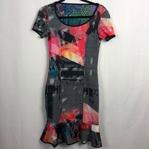 EROKE body con flounce dress reversible